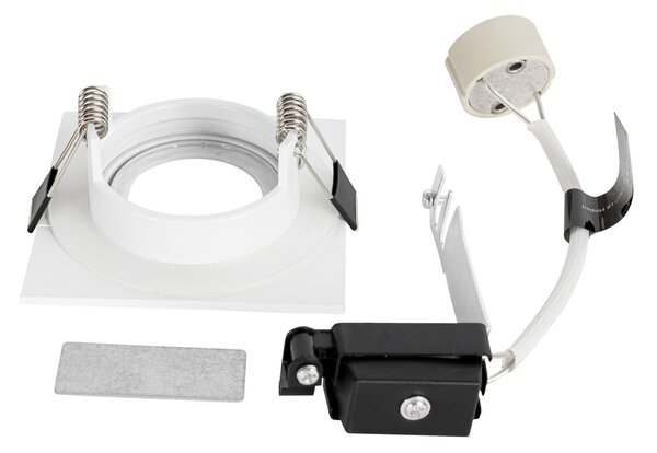 6 db-os beépíthető spotlámpa szett fehér, négyzet alakú, GU10, 50 mm, IP44 - Xena