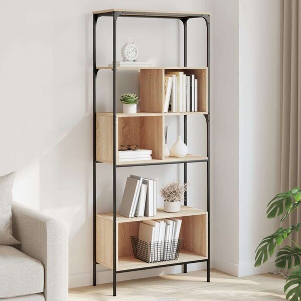 VidaXL 5 szintes sonoma tölgy színű fa könyvespolc 76 x 33 x 188,5 cm