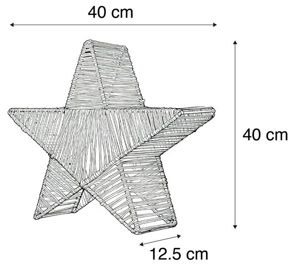 Karácsonyi állólámpa barna 40 cm, beépített LED-del, IP54, újratölthető - Sisine
