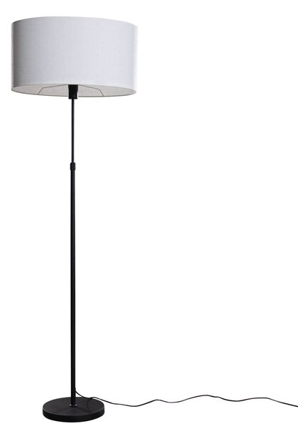 Állólámpa fekete ovális fehér lenvászon lámpabúrával 50 cm - Parte