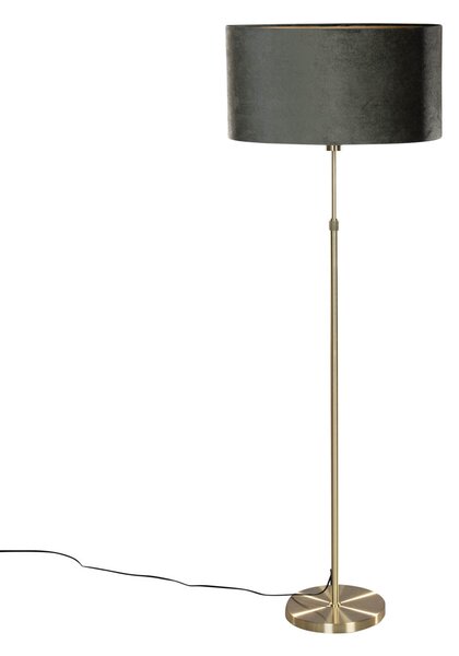 Állólámpa arany ovális bársony lámpabúrával, zöld, 50 cm - Parte