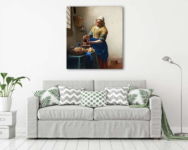 Jan Vermeer: Tejet öntő nő (vászonkép)