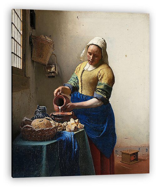 Jan Vermeer: Tejet öntő nő (vászonkép)
