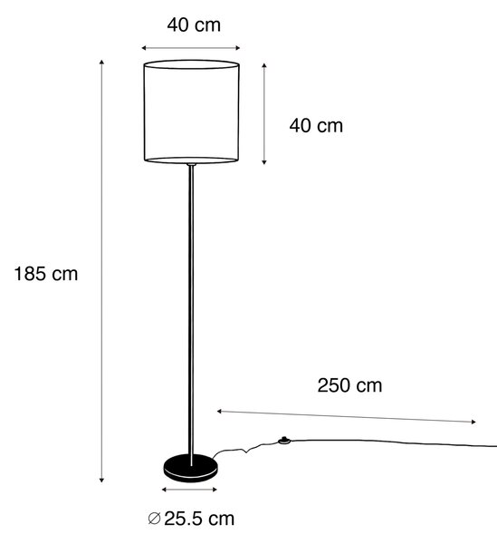 Állólámpa Sárgaréz Taupe Bársony Árnyékolóval 50cm - Simplo