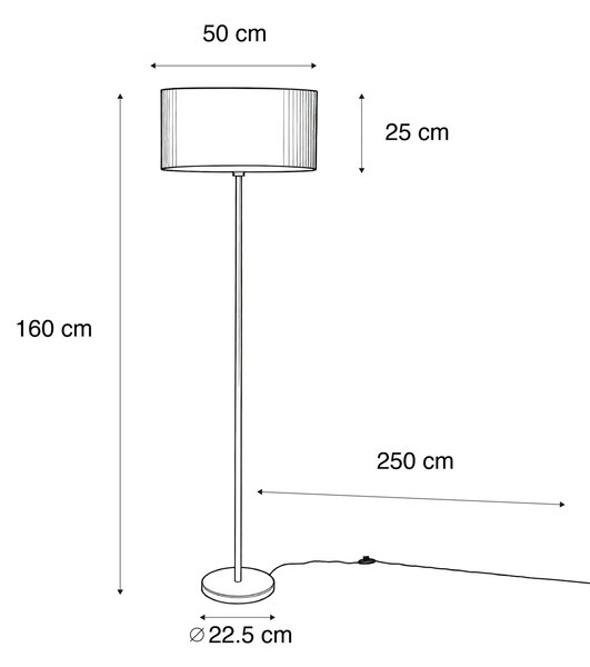 Simplo állólámpa sárgaréz talppal és ovális, zöld bársony lámpabúrával, 50 cm
