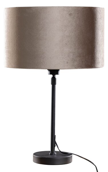 Asztali lámpa fekete színű, taupe bársony lámpabúrával, 35 cm - Parte
