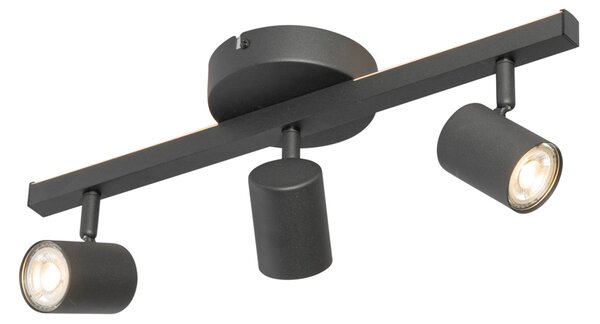 Mennyezeti spotlámpa fekete GU10 50mm 3-lámpás háttérvilágítással és 3 fokozatú kapcsolóval - Back Up