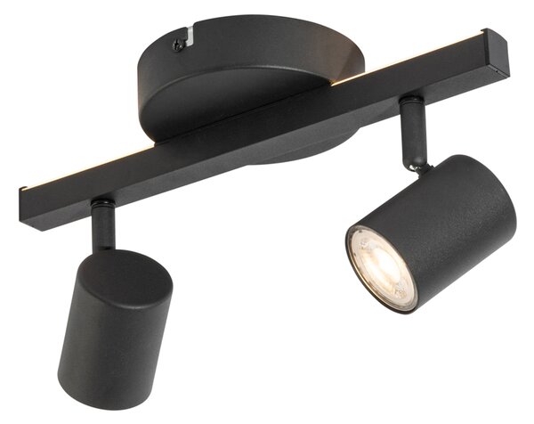 Mennyezeti spotlámpa fekete GU10 50mm 2-lámpás háttérvilágítással és 3-utas kapcsolóval - Back Up