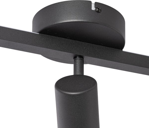 Mennyezeti spotlámpa fekete GU10 50mm 3-lámpás háttérvilágítással és 3 fokozatú kapcsolóval - Back Up