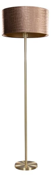 Állólámpa sárgaréz lábbal és krokodilmintás bársony lámpabúrával 50 cm - Simplo