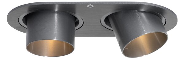Kerek beépíthető reflektor antracit GU10 35 mm dönthető 2 fényű - Installa