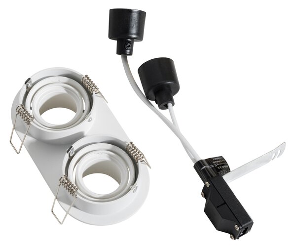 Kerek beépíthető spotlámpa fehér GU10 35 mm dönthető 2 fényforrásos - Installa