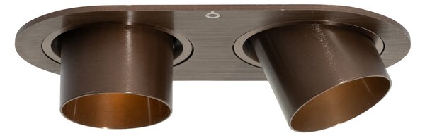 6 darabos süllyesztett spotlámpa szett sötét bronz GU10 35mm dönthető 2-lámpás - Installa