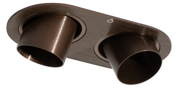Kerek beépíthető spotlámpa sötét bronz GU10 35 mm dönthető 2 fényű - Installa