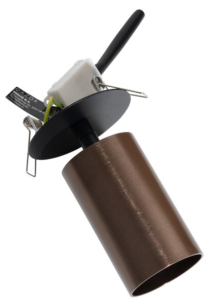 6 darabos modern süllyesztett spotlámpa szett sötét bronz GU10 50mm - Chels