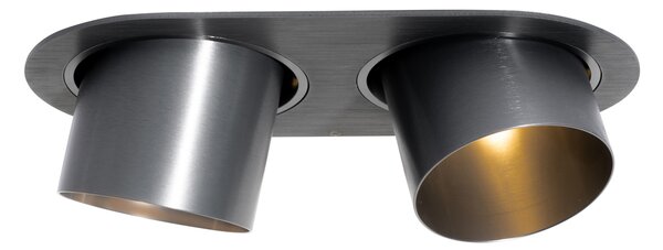 6 darabos süllyesztett spotlámpa készlet fegyverszürke GU10 70mm dönthető 2-lámpás - Installa