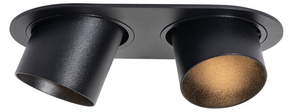 6 darabos fekete süllyesztett spotlámpa készlet GU10 50mm 2-fényes - Installa