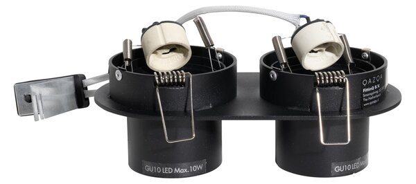 6 darabos fekete süllyesztett spotlámpa készlet GU10 50mm 2-fényes - Installa
