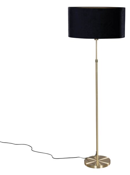 Állólámpa aranyozott ovális bársony lámpabúrával, fekete, 50 cm - Parte