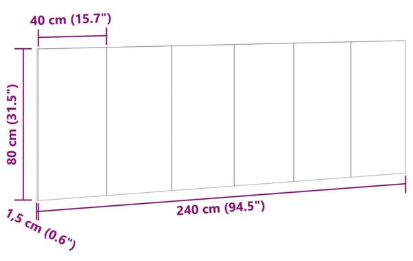 VidaXL Fali Fejtámla - Készműves Tölgy - 240cm