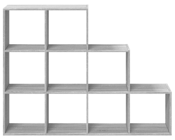 VidaXL 9 Rekeszes Könyvespolc - Sonoma Szürke - 137,5x29x103,5cm