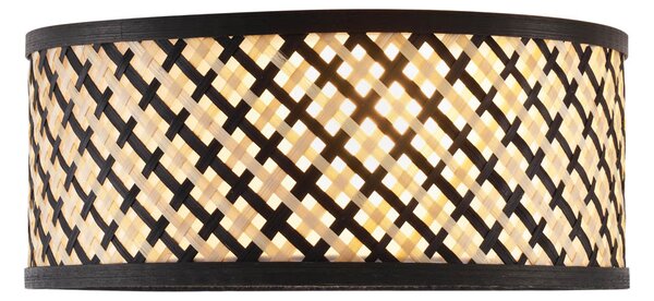 Keleti stílusú rattan mennyezeti lámpa fekete színben, 30 cm - Tremmo