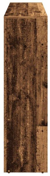 VidaXL 9 Rekeszes Antik Fa Könyvespolc - 137,5x29x103,5 cm