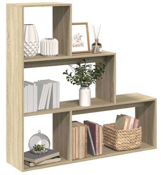 VidaXL 3 Szintes Könyvespolc - Sonoma Tölgy - 123x29x123 cm