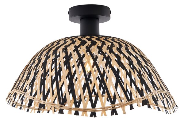 Art Deco mennyezeti lámpa fekete bambuszból 40 cm - Alka