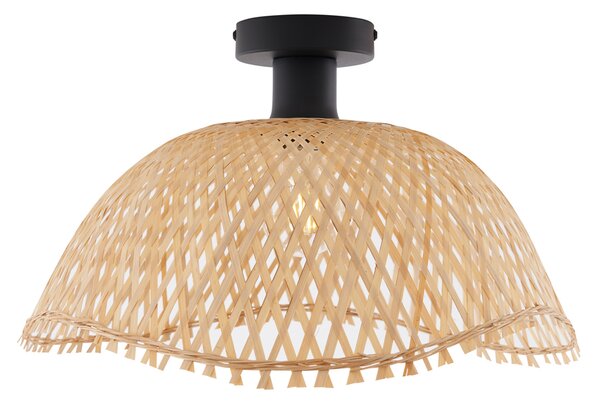 Art Deco mennyezeti lámpa fekete és natúr bambusz 40 cm - Alka