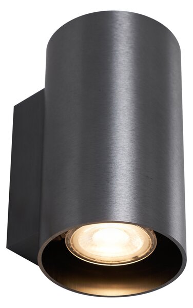 Modern fali lámpa, sötétszürke, kerek, 2 fényforrásos GU10 50 mm - Sandy