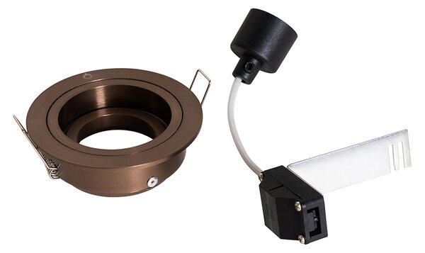 Okos süllyesztett spotlámpa sötét bronz kerek dönthető és forgatható, Wifi GU10 50mm-es - Chuck