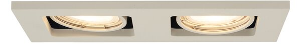 Modern beépíthető spotlámpa bézs GU10 50 mm elforgatható és dönthető 2 fényforrással - Qure