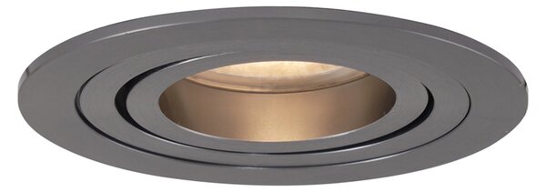 Modern beépíthető spotlámpa, antracit GU10, 50 mm-es kerek, dönthető - Rondoo