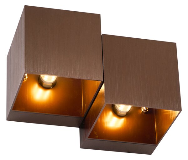 Modern fali lámpa sötét bronz 2-lámpás - Transfer Double