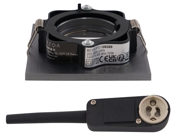 6 darabos modern süllyesztett spotlámpa készlet, fegyverszürke, GU10, 50mm, kerek, dönthető - Qure