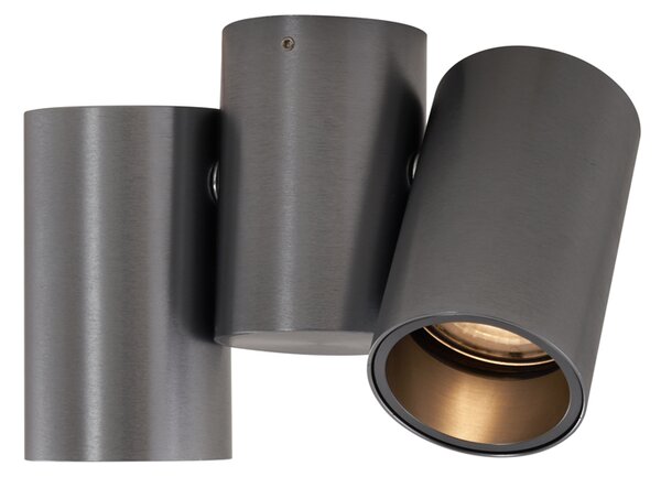 Design beépíthető spotlámpa, antracit GU10 50 mm, 2 db dönthető - Michael