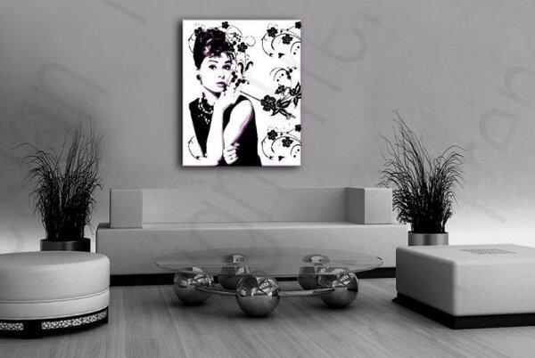 Kézzel festett POP Art festmény Audrey Hepburnről ah5