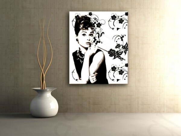 Kézzel festett POP Art festmény Audrey Hepburnről ah6