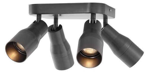 Modern mennyezeti spotlámpa GU10, 50 mm-es négyzet alakú, 4 fényforrásos - Stanley