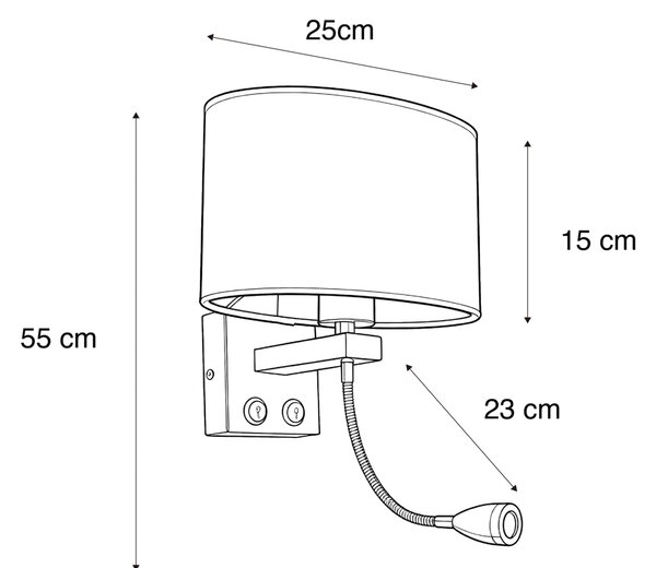 Fali lámpa sárgaréz ovális bársony ernyővel, zöld, 25 cm - Brescia Combi