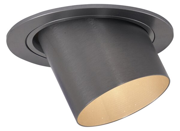 6 darabos modern, süllyesztett spotlámpa készlet, fegyverszürke, GU10 50mm, kerek, dönthető - Installa