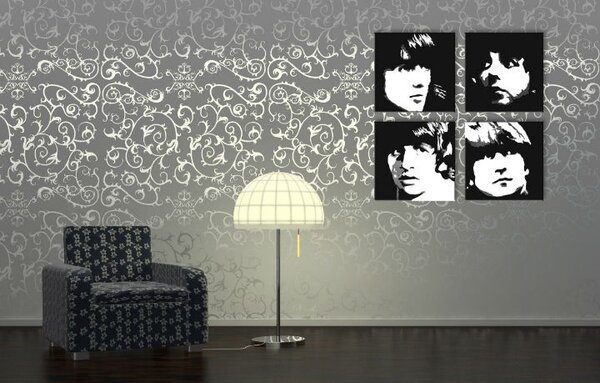 Kézzel festett POP Art festmény BEATLES 4 darab beat