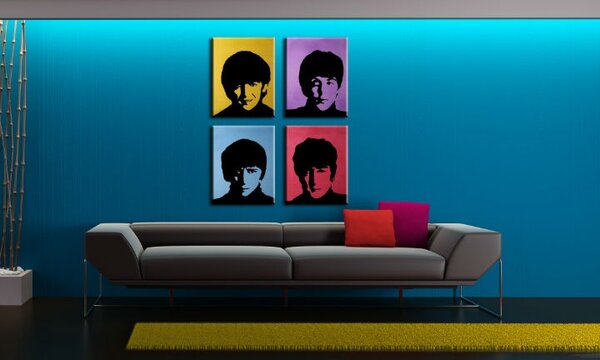 Kézzel festett POP Art festmény BEATLES 4 db bea6