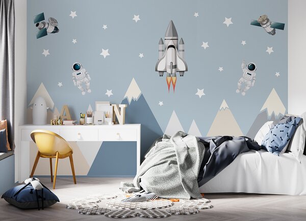 Fotótapéta Űrsikló és űrhajós az égen, Gyerekszoba fotótapéta, Népszerű fotótapéta, u96333 - Tapeko.hu