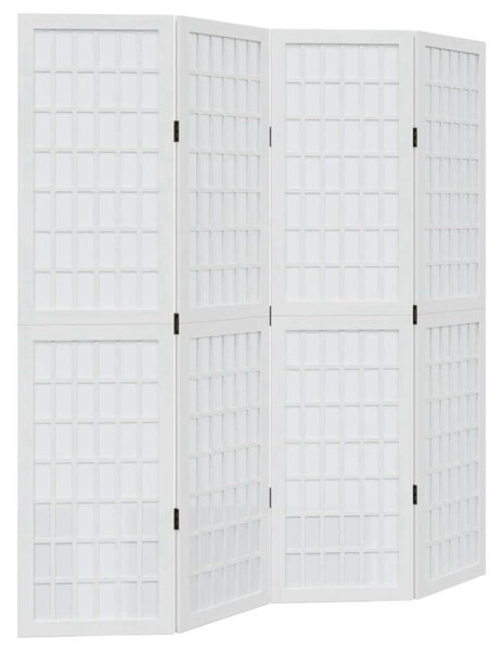 VidaXL 4 Paneles Fehér Tömörfa Térelválasztó - 140x160 cm