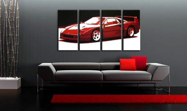 Kézzel festett POP Art festmény FERRARI F40 4 db fer