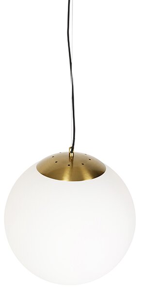 Okos skandináv függőlámpa arany színben, opál üveggel, 40 cm, WiFi A60-nal - Ball 40