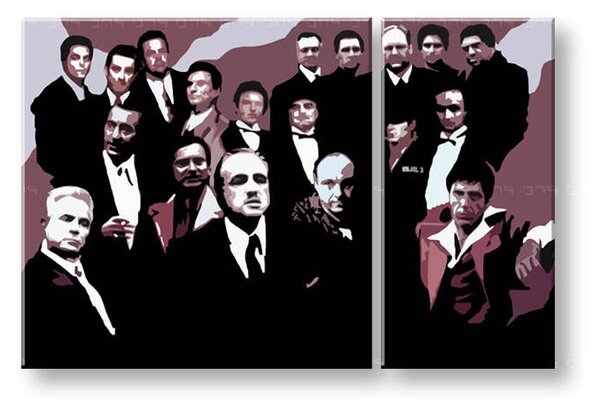 Kézzel festett vászonképek POP Art The Mafia Family 1 részes family2