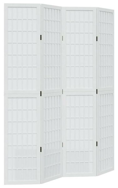 VidaXL 4 Paneles Fehér Tömörfa Térelválasztó - 140x200 cm